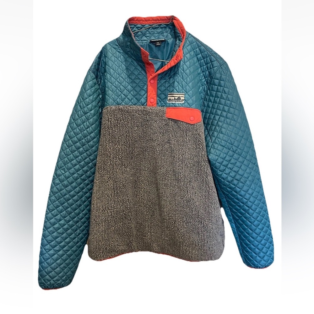Patagonia Mixed Snap T Pullover Crater Blue Rare    Quilted Jacket Womens XL